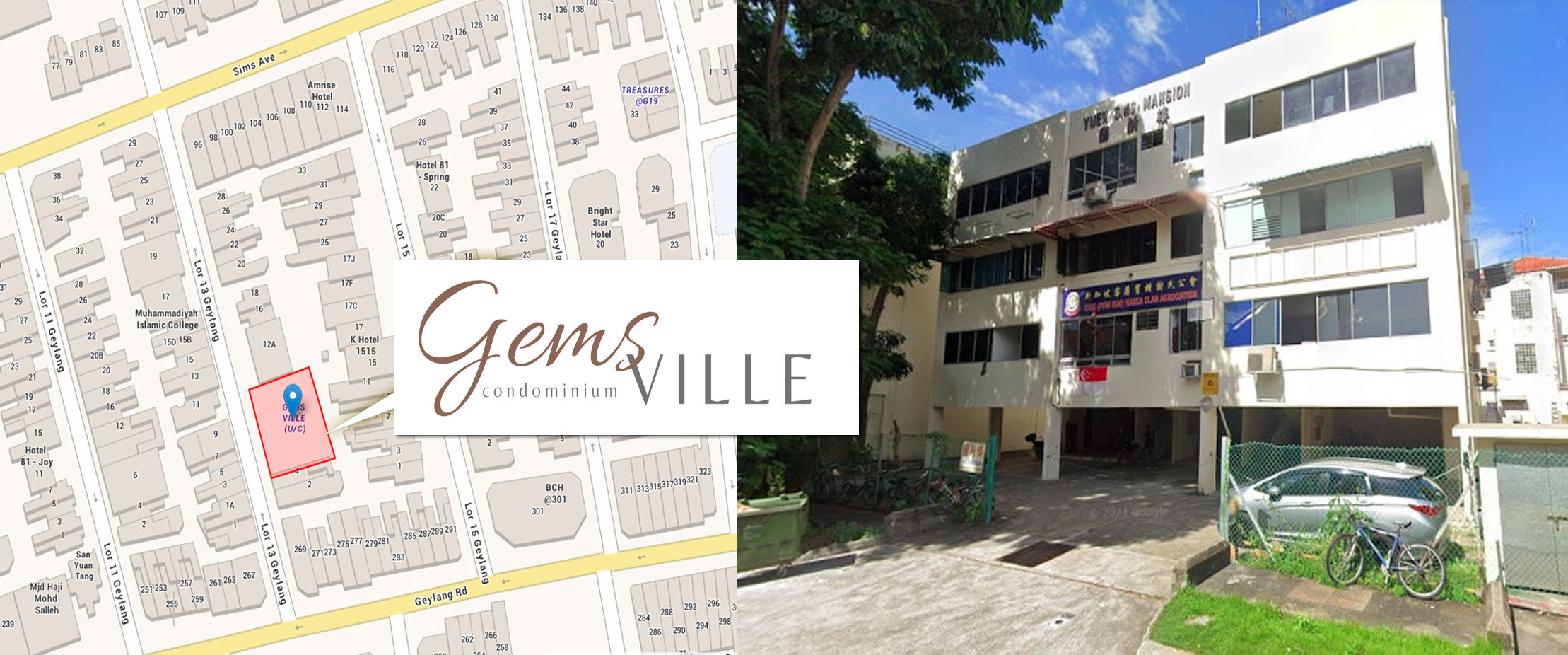 Gems Ville ( formerly Yuen Sing Mansions) is a freehold apartment at Lorong 13 Geylang, District 14